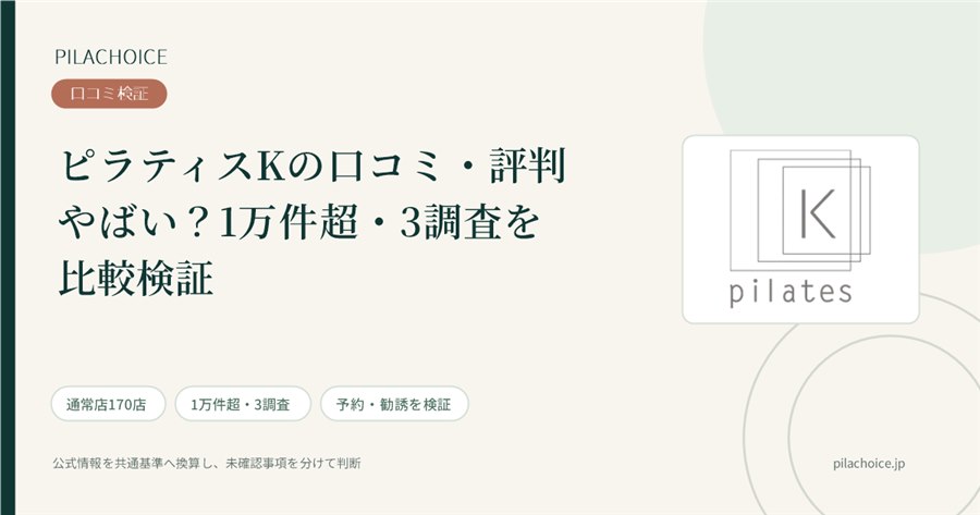 ピラティスKの口コミ・評判はやばい？1万件超の大規模調査を比較検証