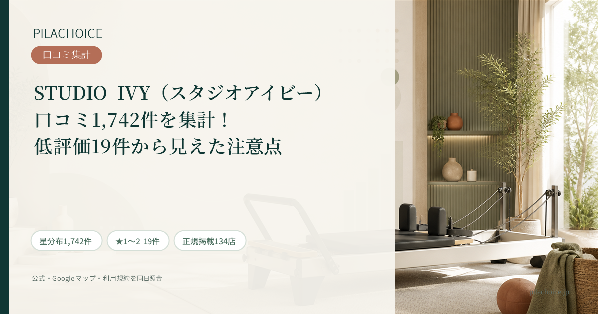 STUDIO IVY（スタジオアイビー）の口コミ1,742件を集計！低評価19件から見えた注意点